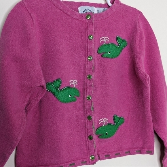 Hartstrings Pink Whale Sweater Cardigan 6x - Picture 3 of 7
